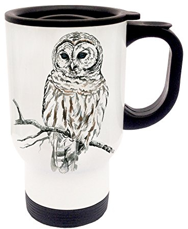 ilka parey wandtattoo-welt Thermobecher Thermotasse Coffee to go Becher Tee Kaffee campingbecher Reisebecher Eule Schneeeule Kauz tb022