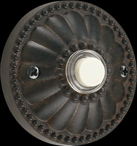 Quorum 7-306-44 Traditional Door Chime Button from Door Chimes Toasted Sienna Collection in Bronze/Dark Finish,