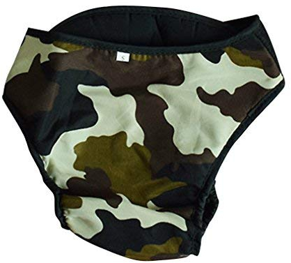 2 PCS weibliche Hund Physiologische Unterwäche Hygieneeinlagen Hundeschutzhose Sanitär Windel Haustier hündinnen schutzhose- Gr. M, Schwarz + Camouflage