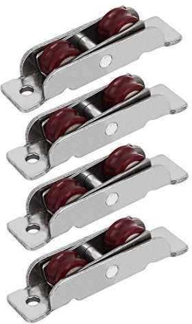 sourcing map 12,5mmx8mm doble Barraillos de nylon Ventana corredera 4pcs Banda Polea Rueda