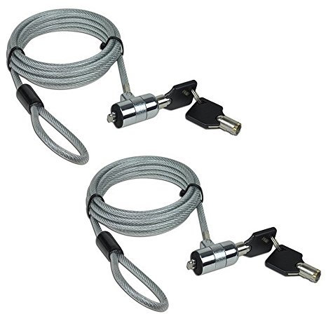 AOMGD 2 Stück 1,8 m Laptopschloss Notebook kompatibel Sicherheitskabelschloss mit 2 Schlüsseln und zwei Sets