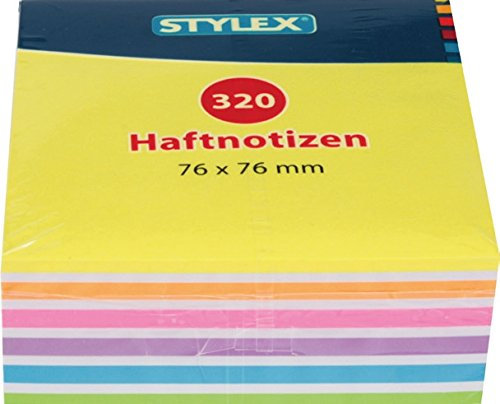 1x Haftnotizen Block 76 x 76 mm in Neonfarben mit je 320 Blättern selbstklebend