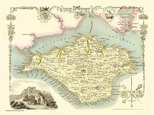 Old Map of Isle Of Wight 1836 By Thomas Moule 1000 Piece Jigsaw Puzzle 690mm x 480mm (jg)