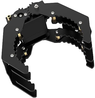 Mechanische Roboter Klaue Greifer Roboterarm Smart Roboter DIY Roboter Gebäude Zubehör Ersatzteile (Schwarze mechanische Klaue mit Servo)