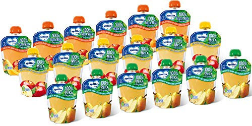 Mellin, Pouch Merenda 100% Frutta con Vitamina C - Mix Gusti - 18 Confezioni da 90 gr