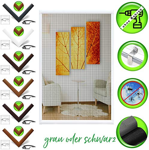 Horivert Premium Moskitonetzrahmen aus Aluminium Goldene Eiche Insektenschutz Winkel von 45º wetterfestes Fliegengitter Mückennetz ohne Bohren Mückenschutz für Fenster 110x120cm
