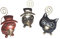 SAWA Fotohalter Kartenhalter Rabe/Eule Set Memohalter Metallfigur Bunte Tierfigur Tischkartenhalter Deko-Figur Geschenkidee