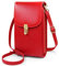 REETEE Women Crossbody Phone Bag Genuine Leather Phone Bags for Womens, Lightweight Small Cellphone Shoulder Bag Purse Wallet with Adjustable Shoulder Strap and 7 Card Slots(red)