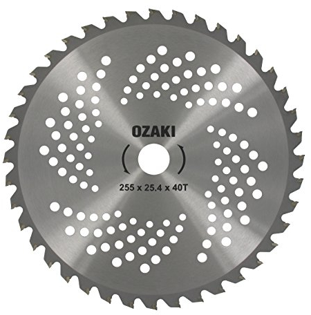 GREENSTAR - Lame 40 Dents Pour Débrousailleuse - Dents à Pointe Carbure - Largeur de Coupe : 255 mm - Epaisseur 1,3 mm - Alésage 25,4 mm