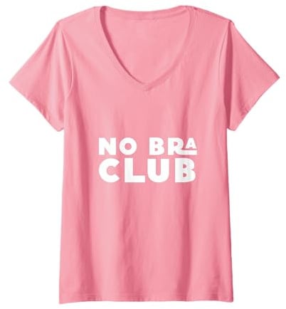 Damen No bra club T-Shirt mit V-Ausschnitt