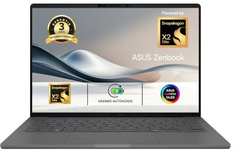 ASUS Zenbook A14 UX3407NA 14 WUXGA OLED Copilot + (Snapdragon X2, 32Go LPDDR5X, 1To SSD, Adreno GPU, Windows 11) - Clavier AZERTY - sans Chargeur