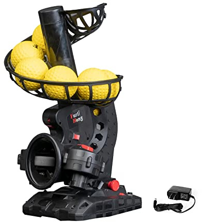 Furlihong Verbesserte elektronische Baseball-Pitchingmaschine, einstellbare Winkel, Timer und Geschwindigkeit, kommt mit 8 Noppenbällen, zum Schlagen und Feldübungen von niedrigem Niveau
