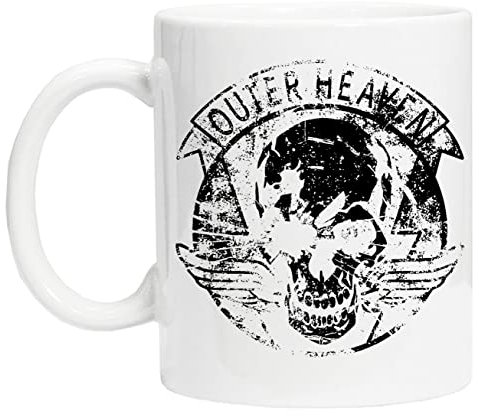 Bioclod Metal Gear Solid Outer Heaven Taza de Taza Reutilizable de Vidrio Blanco Para té y Café Coffee Cup