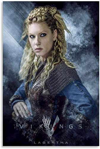 GPEIHANG Poster Und Gedruckte Vikings Lagertha Pop American TV Series Poster für Familiendekoration Leinwand Malerei Wandkunst Bilder 23.6x35.4(60x90cm) Kein Rahmen