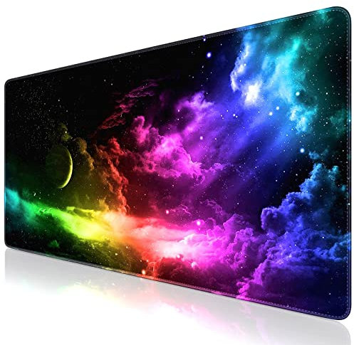 Abetcabe Gaming Mouse Pad, Mouse Mat Large 800 x 400 mm Extended Desk Mat with Non-Slip Rubber Water-Resistant surface for Home Office Gaming Work(Aurora XXL)