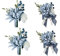 RESOYE 4 Stück Braut-Armband und Herren-Boutonniere-Set, blaue Handgelenk-Blumen und Ansteckblumen, für Hochzeit, Party, Abschlussball, Anzug