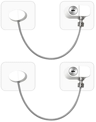Casa Limitatore di Apertura Finestra con Chiavi, NewBinn 2 Pack Blocco Frigorifero Bambini Frigo Lucchetto senza Foratura Chiusure di Sicurezza per Finestre Armadietto Cassetto Congelatore, Bianco