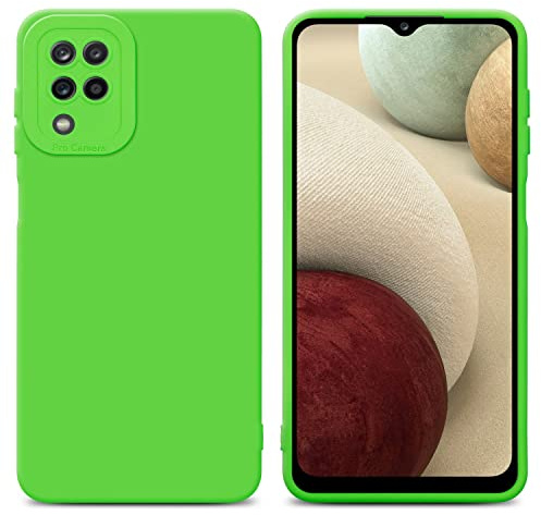 Cadorabo Hülle kompatibel mit Samsung Galaxy A12 / M12 Schutzhülle TPU Silikon Case Liquid Design mit Kameraschutz Slim Kratzfest Weiche Gummi mit Rundumschutz Case Hülle für Galaxy A12 / M12 in Grün