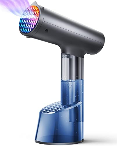 Ferri da viaggio Ferro da Stiro Verticale a Vapore, Mioduro Mini Stiratrice Verticale 20s Riscaldamento, Portatile Rimozione Rughe Tessuto con Pennello Ferro da Stiro a Vapore per Tende