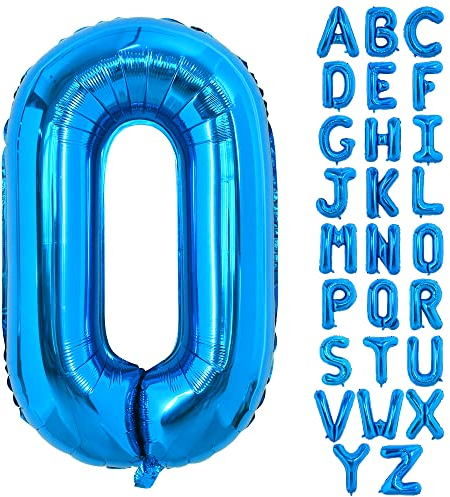 TONIFUL 40 Zoll großer Blau Buchstabe O Ballon, riesiger Buchstabenballon, großer Folienballon für Geburtstagsfeier, Jubiläumsdekoration
