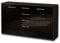 Lqliving Sideboard Donatella, Korpus in anthrazit matt, Front im Hochglanz-Design Schwarz (136x79x35cm), inkl. Metall Griffen, Made in Germany