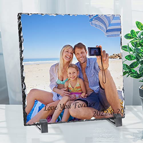 Busparst Personalisierter Sublimations-Fotorahmen Aus Stein Und Schiefertafel FüR Valentinstag, Muttertag, Geburtstag, Jahrestag