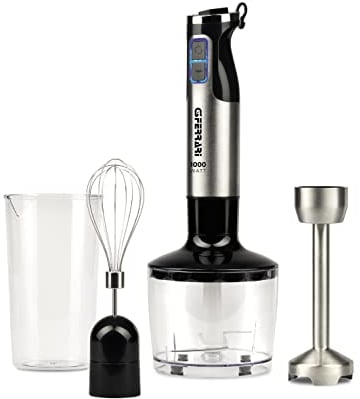 G3 Ferrari G20143 Antelao Kit Mixer ad immersione 3 in 1 Mixer, Sbattitore, Tritatutto, Motore DC, 1000 Watt DC, 8 Velocità, Funzione Turbo, 4 Lame INOX, Nero