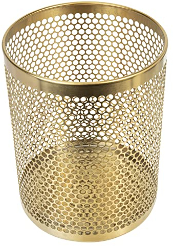 Cabilock Poubelle Dorée Poubelle Dhôtel Poubelle De Cuisine Conteneur De Recyclage Vider La Poubelle Bac à Compost Poubelle En Filet Étagère De Rangement Engrener Acier Inoxydable Bureau