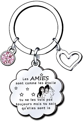 Lumengqi Meilleure Amie Porte-clés Amitié pour Toujours Bestie Cadeau D'anniversaire Longue Distance Souvenir Porte-clés Cadeau d'anniversaire pour Amie Cadeau de universitaires de Noël (2) (1)
