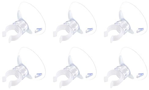 QUARKZMAN 10mm Aquarium Saugnapf Klammern x 6Stk Luftschlauch Klarer Luftschlauch Halter Klemme Zubehör für Aquarium Luftschlauch/Schlauch [Klar]