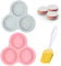 2 moldes redondos para freidora de aire caliente de 4 pulgadas con 1 pincel de aceite, tortilla de silicona, molde para tartas, bandeja para gofres antiadherente, herramientas para hornear, (rosa,