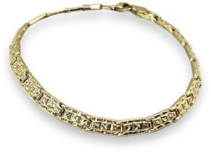 Sapphir Damen 14 Karat 585 Gold-Armbänder - Armkette 18,5 cm Für Frauen - Griechischen Style Damenarmband - Höhere Goldqualität - Elegante Geschenkidee - inkl Zwei Luxusgeschenke