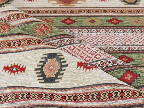 Kilim-Muster, Polsterstoff, Kelim, Bohemian, Boho, Wandteppich, Tribal, südwestlich, türkisch, marokkanisch, mexikanisch, ethnischer Stoff, Meterware (139,7 x 365,8 cm)