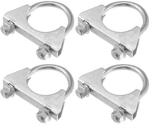 Hihaha Round U Bolt Muffler Exhaust Clamps for Car / 1.65 ID 42mm / 4 Pcs