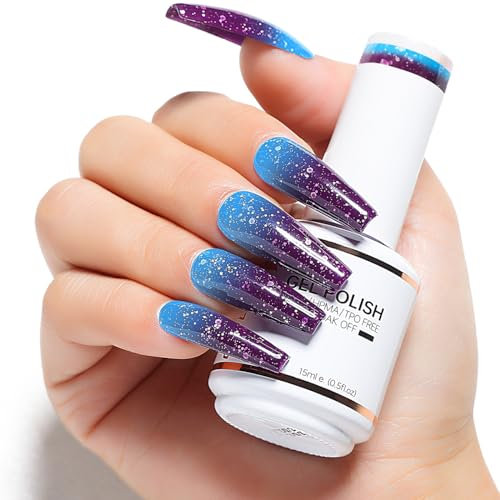 Nicedeco Color Changing Gel Nail Polish, UV/LED Temperature Change Gel Polish, Nail Art Manicure Pedicure, Salon & Home Use - Long Lasting & Easy to Apply 15ML-004