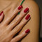 Faux Ongles Court MouyouGlow,Carré Unicolore Bright Wine Red Press on Nails avec Colle à Ongles,Eckig Rouge Cerise Acryl Fake Nails pour Femmes & Filles