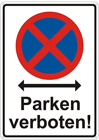 parken verboten Schild groß 25 x 35 cm,parken verboten schilder verkehrszeichen metall alu,parkverbotsschilder mit Parkplatzschild mit UV-Schutz