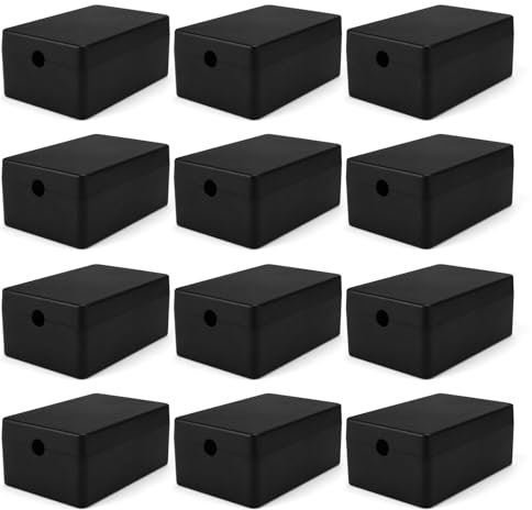 LWLWA Boite Derivation 12 Pièces, Petit Boîtier de Projet, Boitier Plastique, Diamètre Fil Maximum Utilisable 6 mm, pour Composants, Câblage (59,5 x 39,4 x 25,2 mm)