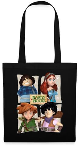 Spreadshirt Robin Hood Tuck Marian Robin Little John Stoffbeutel, One size, Schwarz