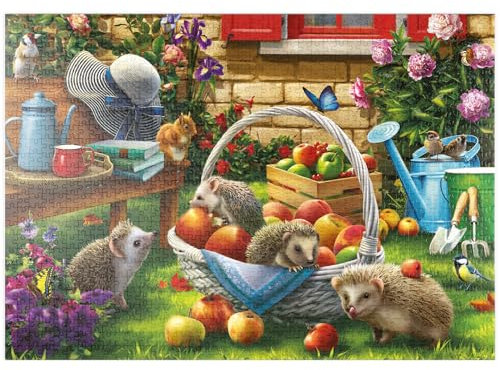 MyPuzzle Igel im Obstgarten: EIN sommerliches Abenteuer - Premium 1000 Teile Puzzle - MyPuzzle Sonderkollektion von Puzzle Galaxy
