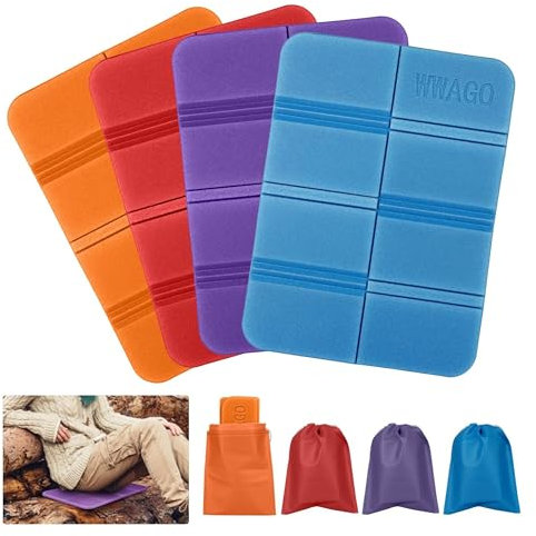 Moisture-Proof Folding Seat Mat, 4 Pieces Foldable Foam Mat Portable Waterproof Outdoor Cushion Foldable Sit Mat Camping Seat Pad for Hiking Tourism Camping Park Picnic