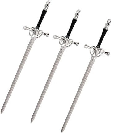 2 Pcs Sword Hair Pins, Hair Stick Metal, Headdress Chinese Style Hair Accessories for Girls, Elegant Women Hair Chopsticks Vintage Simple for Bun Chignon Decorative Hair Holder (Silver)