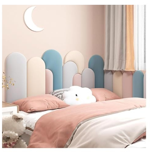 Selbstklebend 3D-Gepolsterte Wandpaneele, Mehrfarbig Abziehen Aufkleben Gepolsterte Wandpaneele, 3D-Anti-Kollisions-Wandaufkleber für Schlafzimmer, Kinder, Wohnzimmer, Kinderzimmer, Spielzimmer, Wands