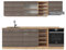 Vicco Küchenzeile R-Line, Edelgrau/Goldkraft Eiche, 240 cm ohne Arbeitsplatte