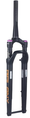 Forcella Ammortizzata per Bici Gravel 700c - ASSE Thru 12x100mm, Corsa 60mm, Cono 1-1/2, Freno a Disco 70mm, Forcella ad Aria con Bloccaggio Manuale per Bici da Strada e Gravel