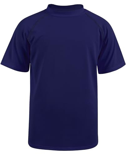 BSBUY Maillot de Bain Enfant, T-Shirt de Bain Anti-UV à Manches Courtes Garçon, Chemise Natation Rashguard Enfants, Séchage Rapide Haut de Bain Rashguard pour Enfant 5-10 Ans(130~150)