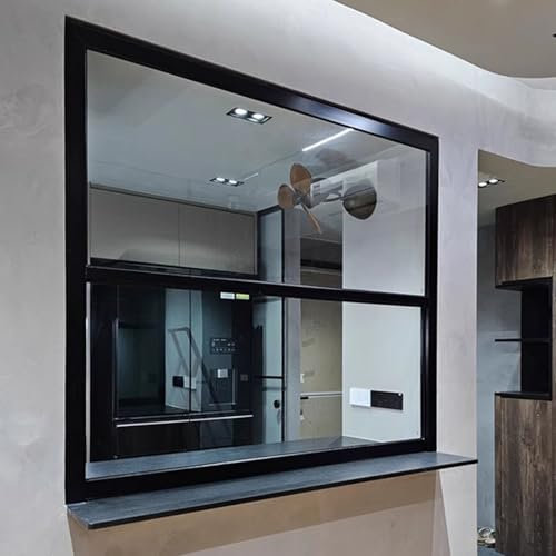 WhamtL Schiebefenster Kellerfenster, Flächenbündiges Schiebefenster, Hühnerstall, Garagenräume, Werkstatt, Sturmfenster, Große Trennwandfenster(45x31in(1150x800mm))