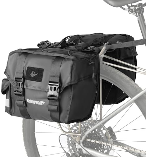 Rhinowalk Fahrrad Gepäckträgertasche Doppeltasche Hinten Doppelt Fahrradtasche für Gepäckträger mit Regenschutz Hinterradtasche