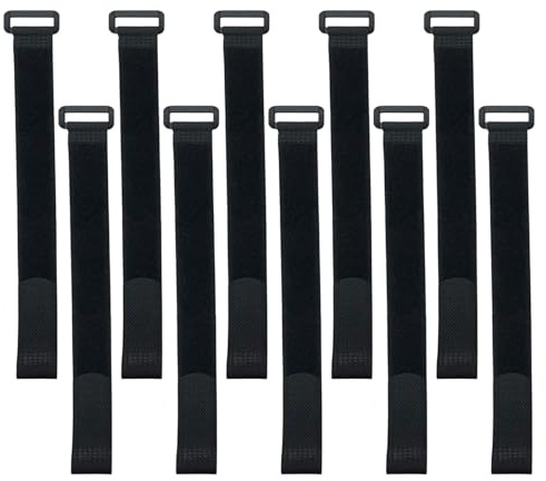 10 Pack Hook and Loop Straps Reusable Cable Ties Cable Organisers(300mm x 25mm)