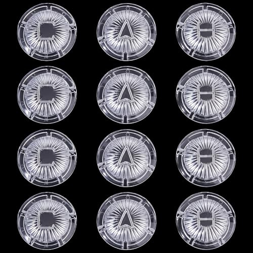 SUPERFINDINGS 12Pcs Faucet Index Button 27mm/1.06Inch Clear Plastic Hot Cold Index Cap 19.5mm Inner Diameter Bathroom Faucets Knobs Replacement Cap Sink Knob Cover for Kitchen Bathroom